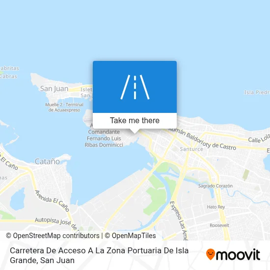 Mapa de Carretera De Acceso A La Zona Portuaria De Isla Grande