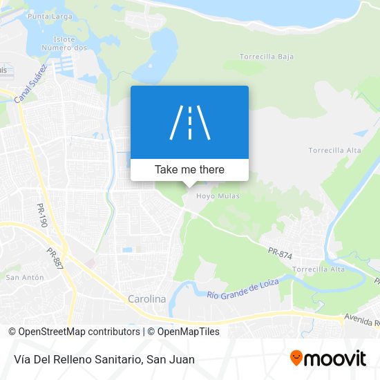 Mapa de Vía Del Relleno Sanitario