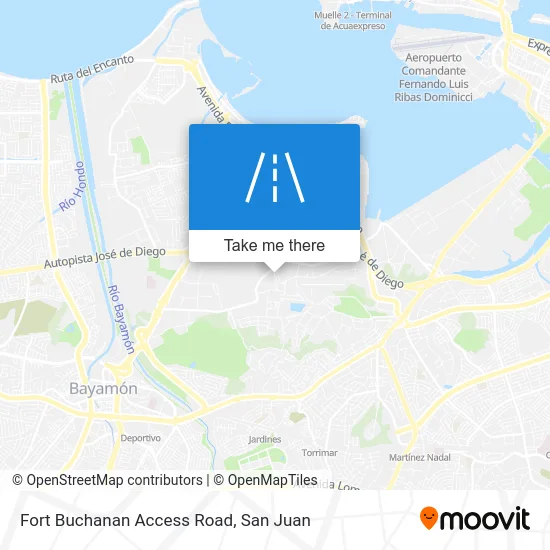 Fort Buchanan Access Road map