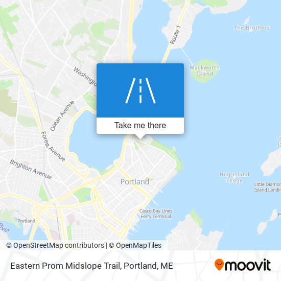 Eastern Prom Midslope Trail map
