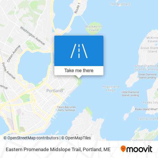 Eastern Promenade Midslope Trail map