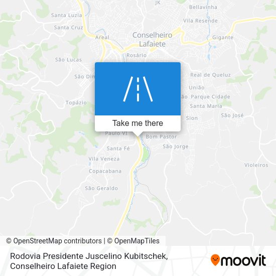 Rodovia Presidente Juscelino Kubitschek map