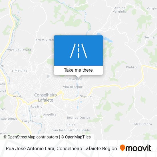 Rua José Antônio Lara map
