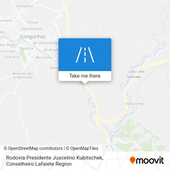 Rodovia Presidente Juscelino Kubitschek map