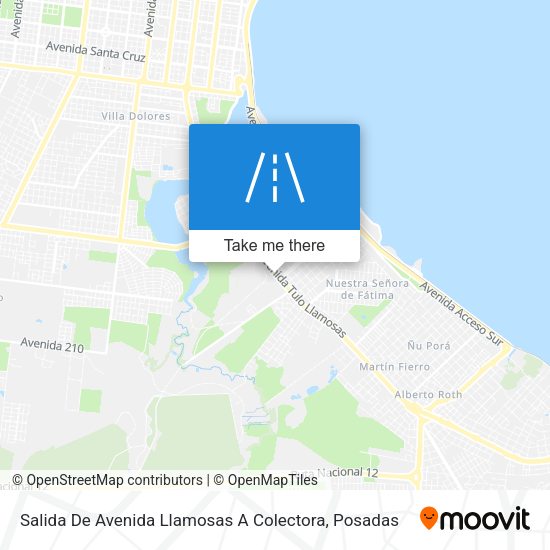 Mapa de Salida De Avenida Llamosas A Colectora