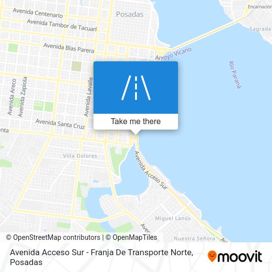 Avenida Acceso Sur - Franja De Transporte Norte map