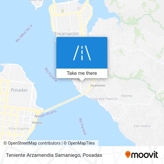 Mapa de Teniente Arzamendia Samaniego