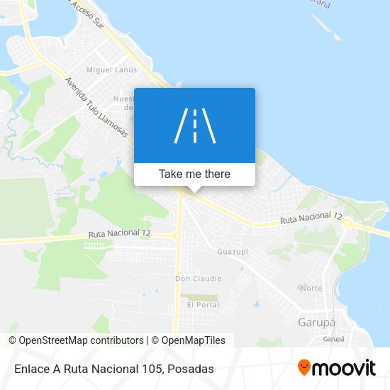 Mapa de Enlace A Ruta Nacional 105