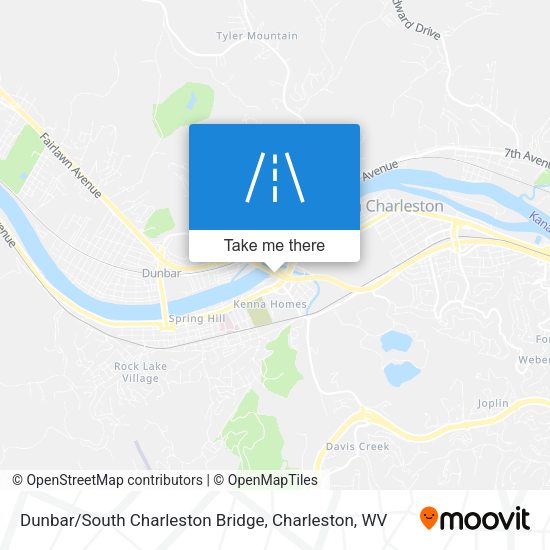 Dunbar/South Charleston Bridge map