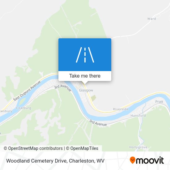 Woodland Cemetery Drive map