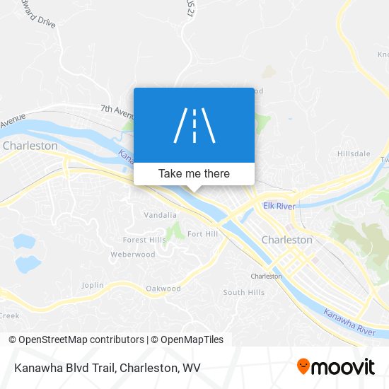 Mapa de Kanawha Blvd Trail