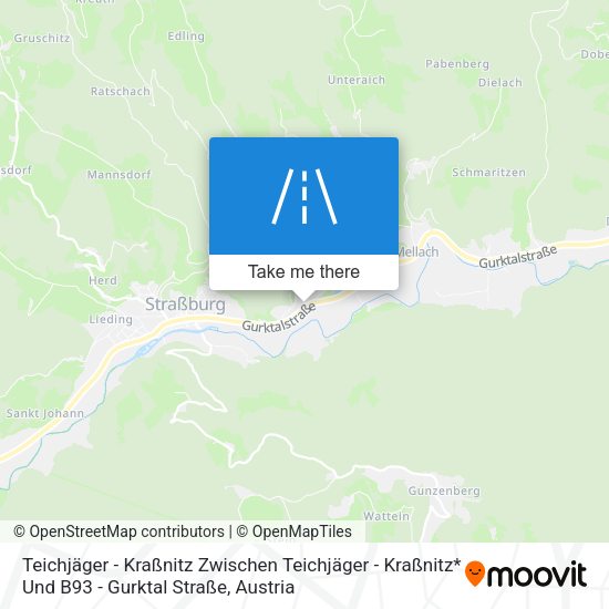 Teichjäger - Kraßnitz Zwischen Teichjäger - Kraßnitz* Und B93 - Gurktal Straße map