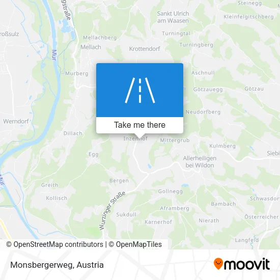 Monsbergerweg map