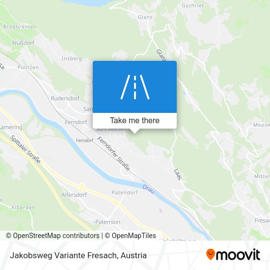 Jakobsweg Variante Fresach map
