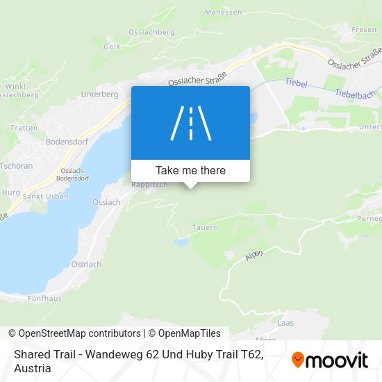 Shared Trail - Wandeweg 62 Und Huby Trail T62 map