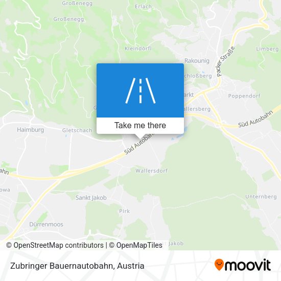 Zubringer Bauernautobahn map