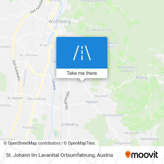 St. Johann Im Lavanttal Ortsumfahrung map