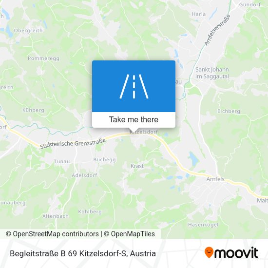 Begleitstraße B 69 Kitzelsdorf-S map