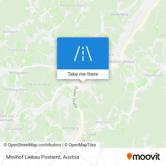 Minihof Liebau Postamt map
