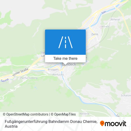 Fußgängerunterführung Bahndamm Donau Chemie map