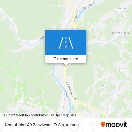 Notauffahrt A9 Zenzlwand Fr Slo map