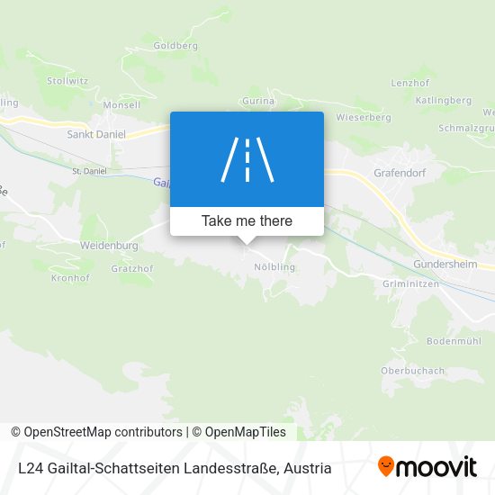 L24 Gailtal-Schattseiten Landesstraße map