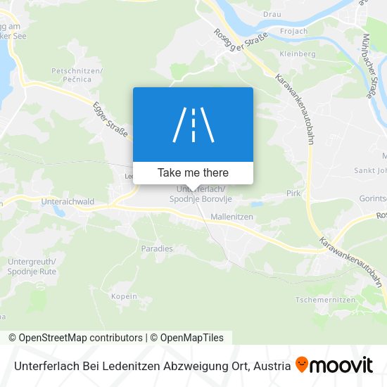Unterferlach Bei Ledenitzen Abzweigung Ort map