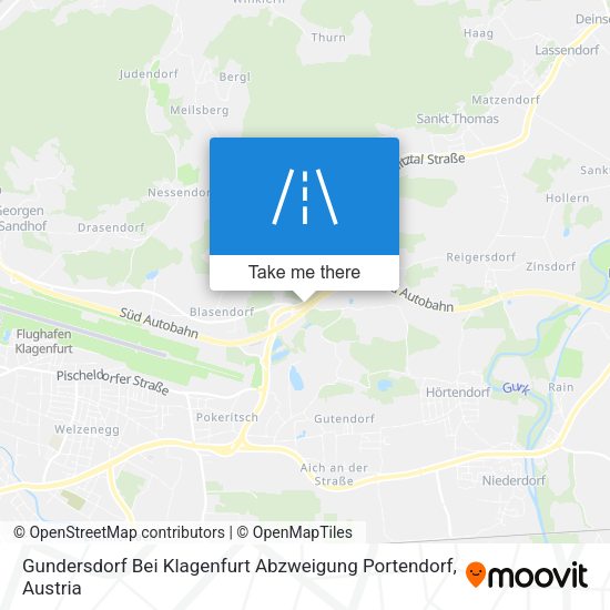 Gundersdorf Bei Klagenfurt Abzweigung Portendorf map