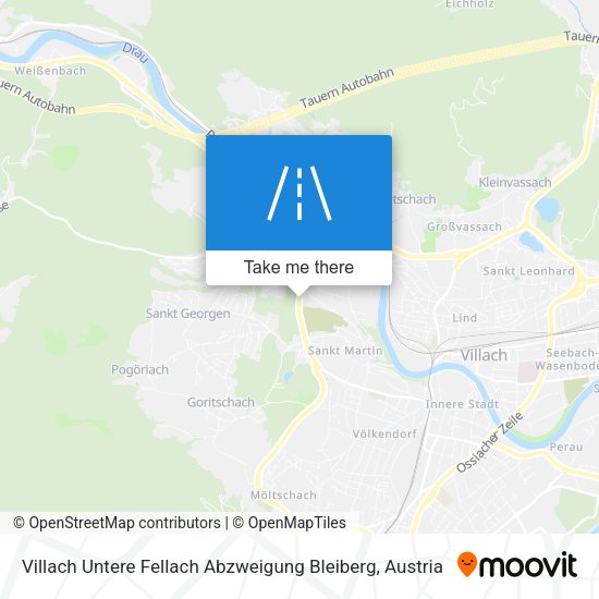 Villach Untere Fellach Abzweigung Bleiberg map