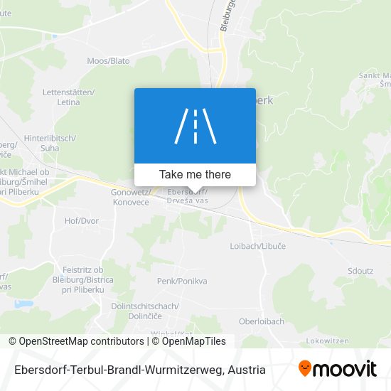 Ebersdorf-Terbul-Brandl-Wurmitzerweg map