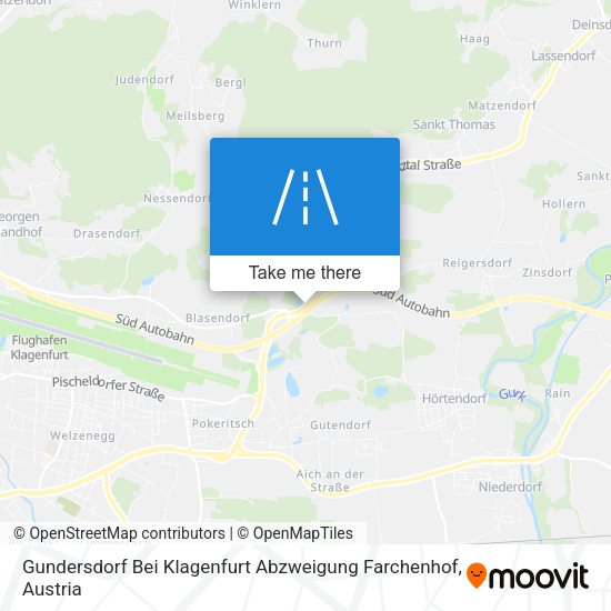 Gundersdorf Bei Klagenfurt Abzweigung Farchenhof map