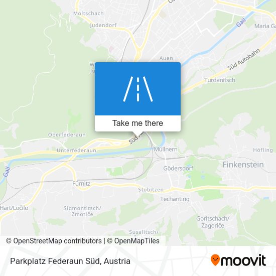 Parkplatz Federaun Süd map