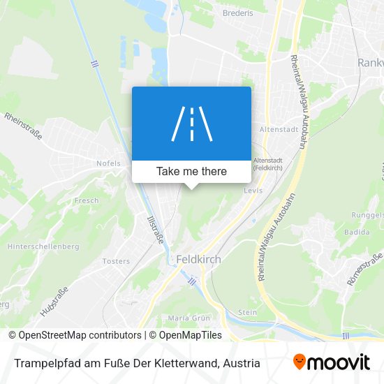 Trampelpfad am Fuße Der Kletterwand map