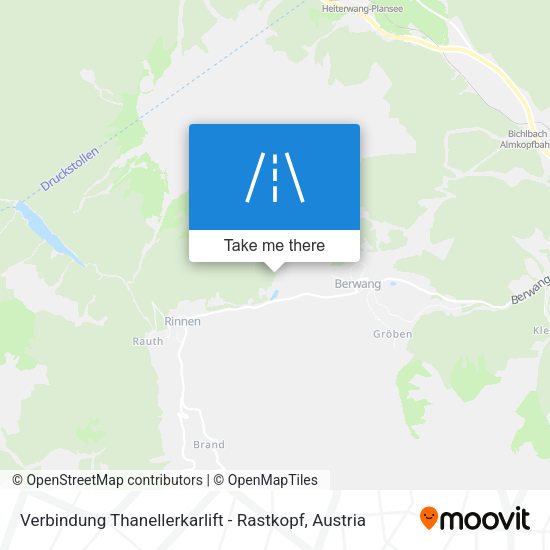 Verbindung Thanellerkarlift - Rastkopf map