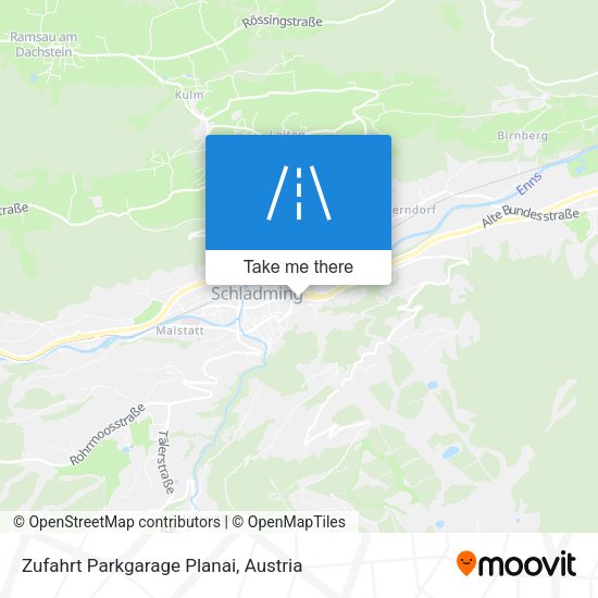 Zufahrt Parkgarage Planai map