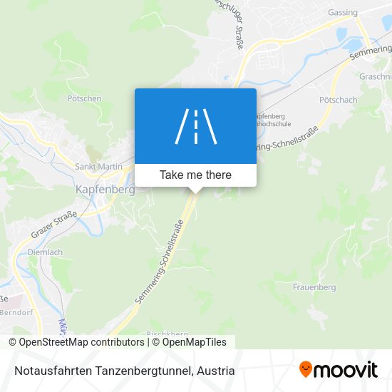 Notausfahrten Tanzenbergtunnel map