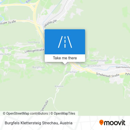 Burgfels Klettersteig Strechau map