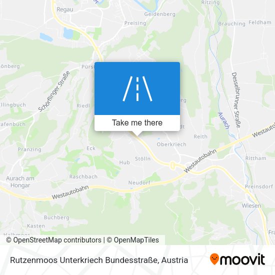 Rutzenmoos Unterkriech Bundesstraße map