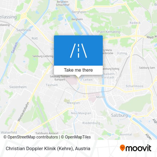 Christian Doppler Klinik (Kehre) map