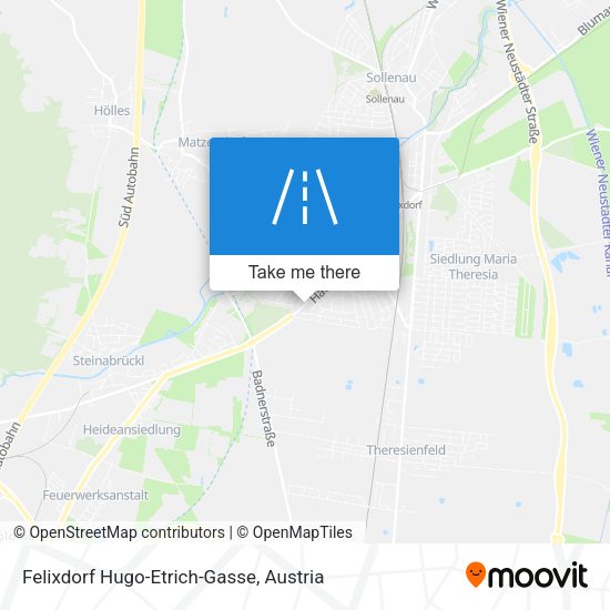 Felixdorf Hugo-Etrich-Gasse map