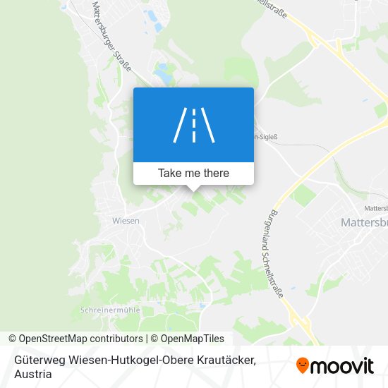 Güterweg Wiesen-Hutkogel-Obere Krautäcker map