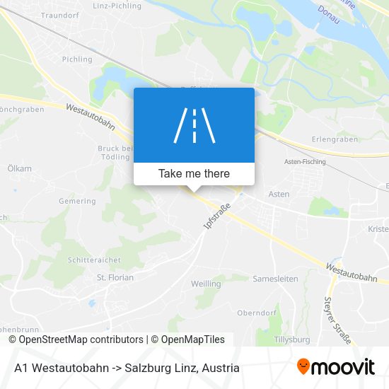 A1 Westautobahn -> Salzburg Linz map