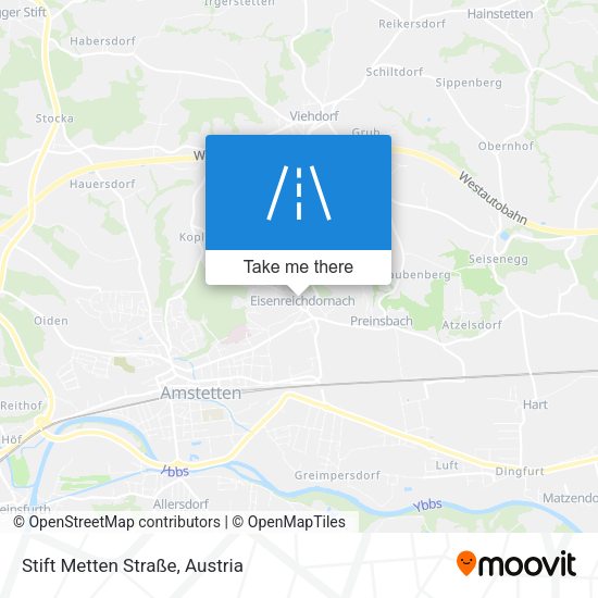Stift Metten Straße map