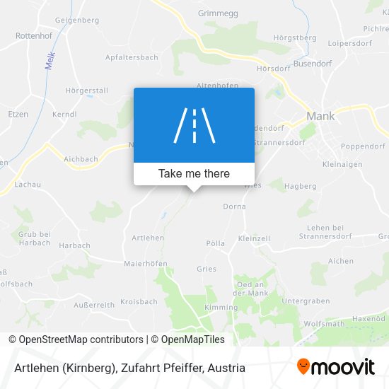 Artlehen (Kirnberg), Zufahrt Pfeiffer map