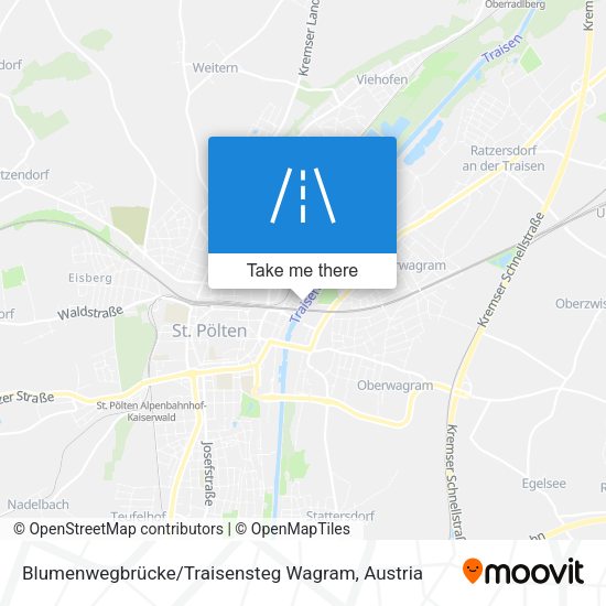Blumenwegbrücke / Traisensteg Wagram map