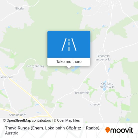Thaya-Runde (Ehem. Lokalbahn Göpfritz – Raabs) map