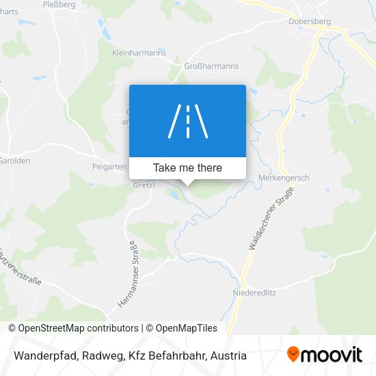 Wanderpfad, Radweg, Kfz Befahrbahr map