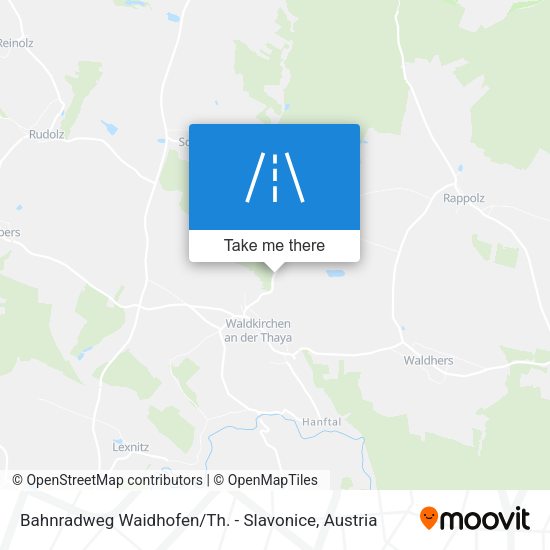 Bahnradweg Waidhofen / Th. - Slavonice map
