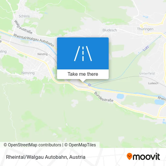 Rheintal/Walgau Autobahn map