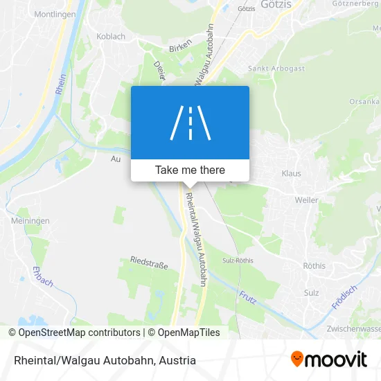 Rheintal/Walgau Autobahn map